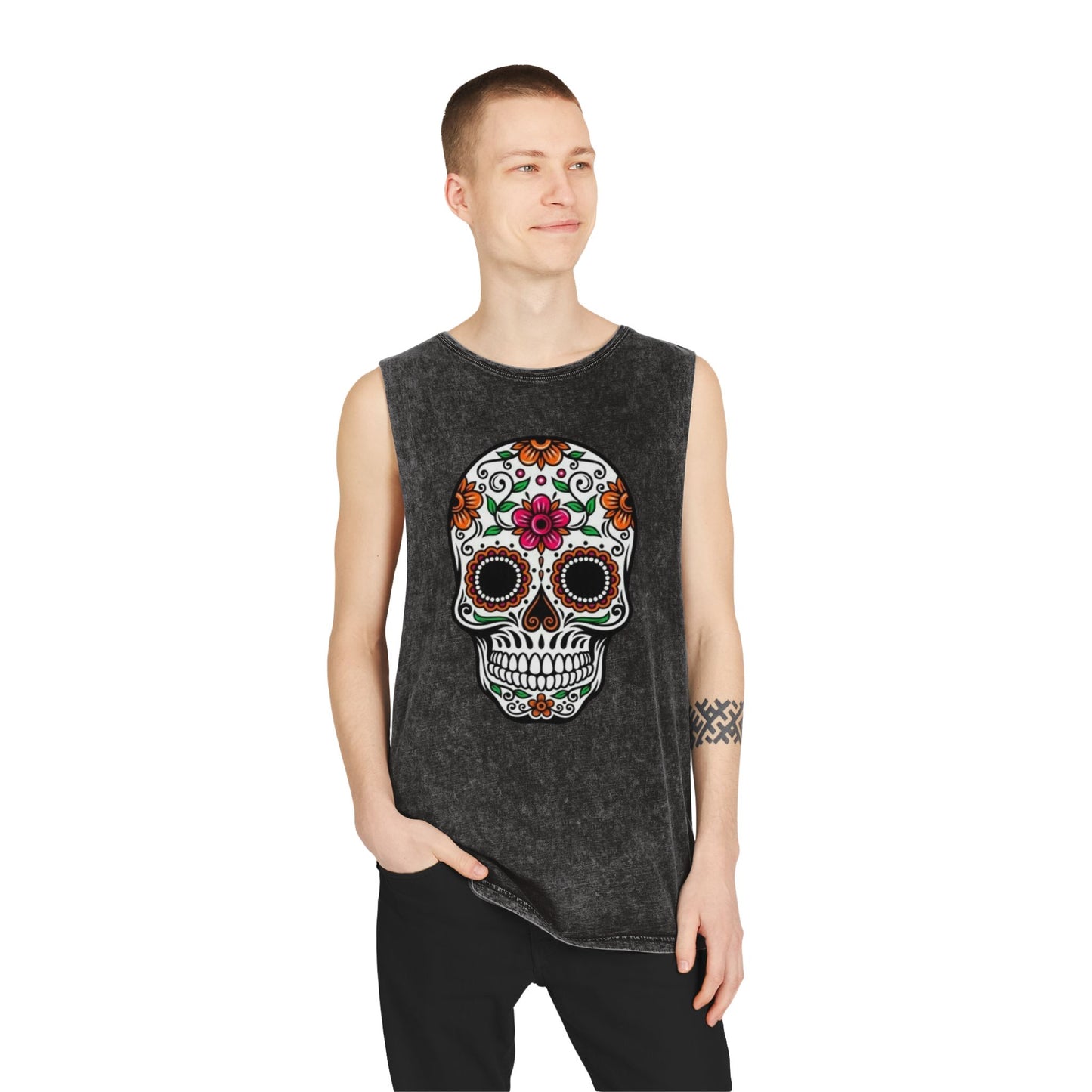 Camiseta sin mangas Calavera floral del Día de los Muertos