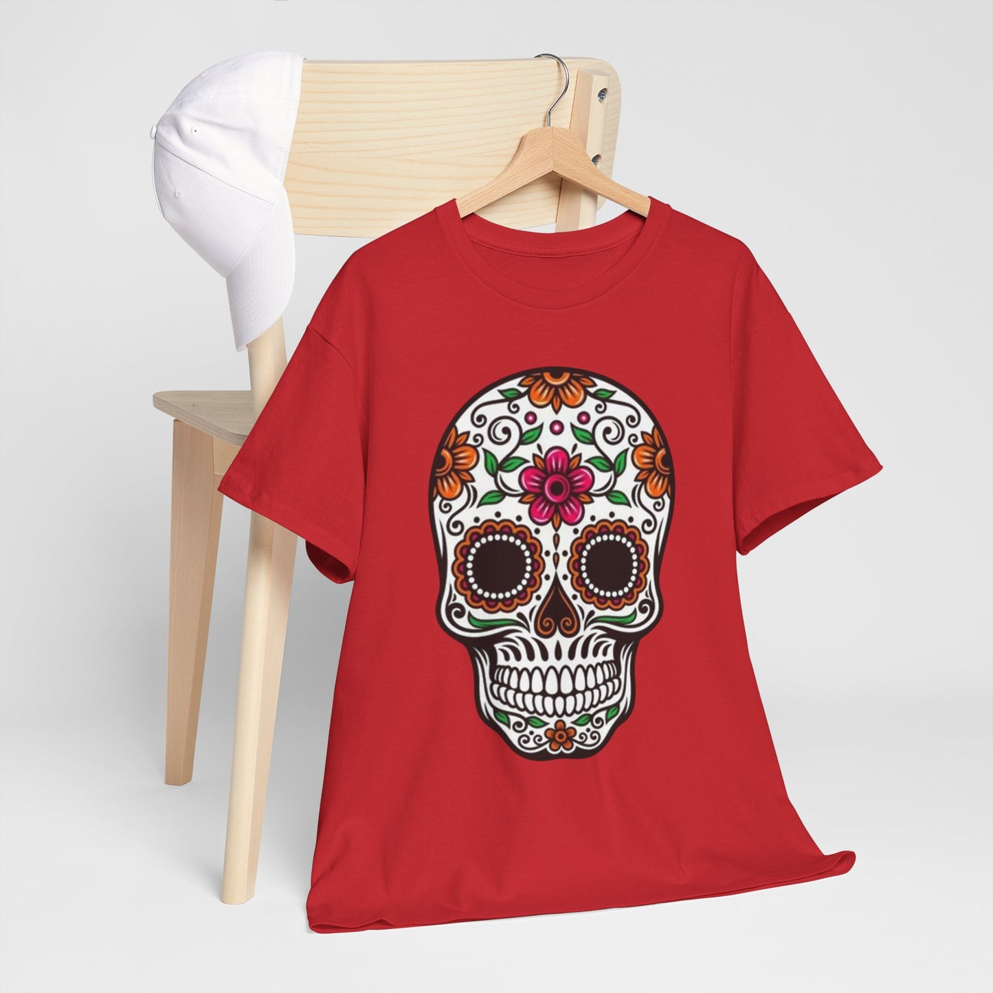 Camiseta Colorida de Calavera Floral del Día de los Muertos