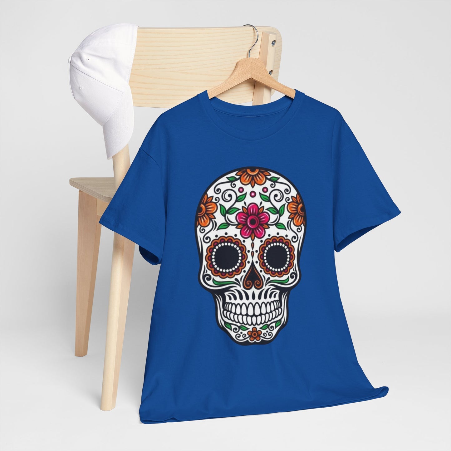 Camiseta Colorida de Calavera Floral del Día de los Muertos