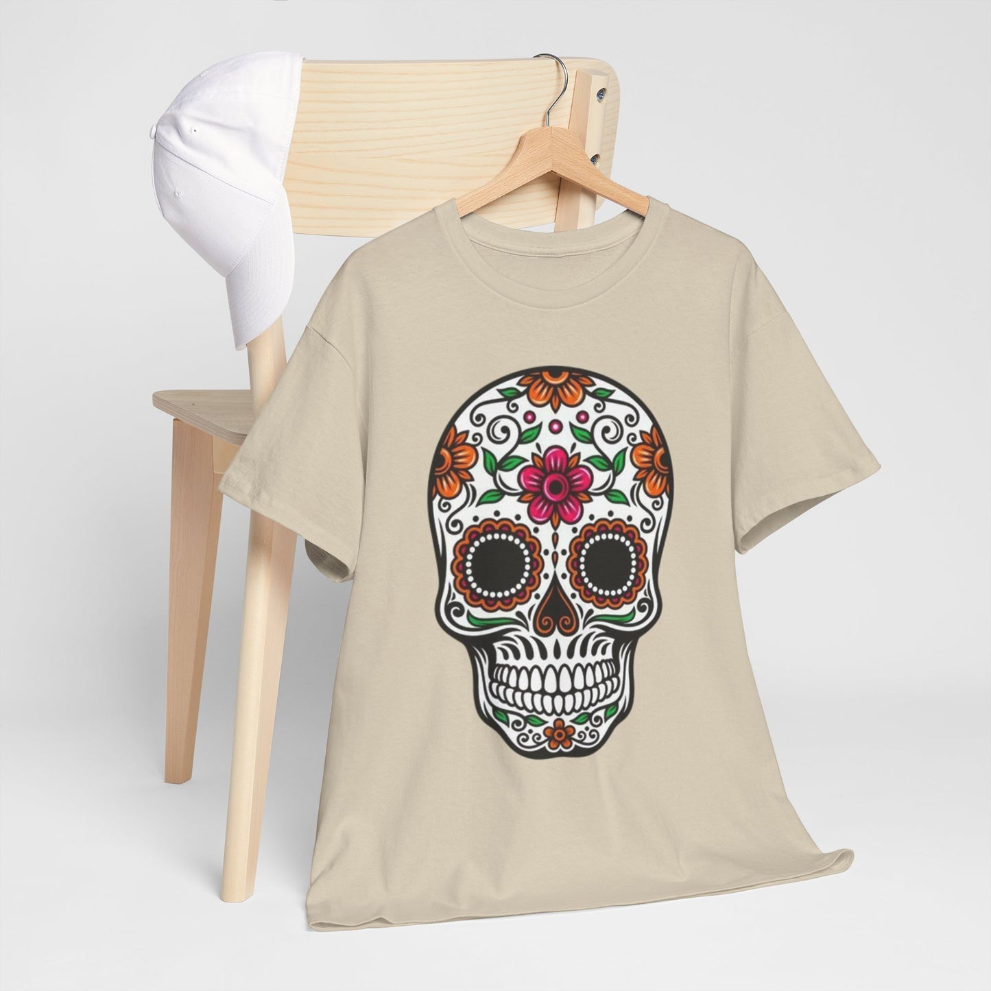 Camiseta Colorida de Calavera Floral del Día de los Muertos