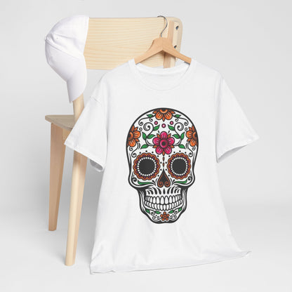 Camiseta Colorida de Calavera Floral del Día de los Muertos