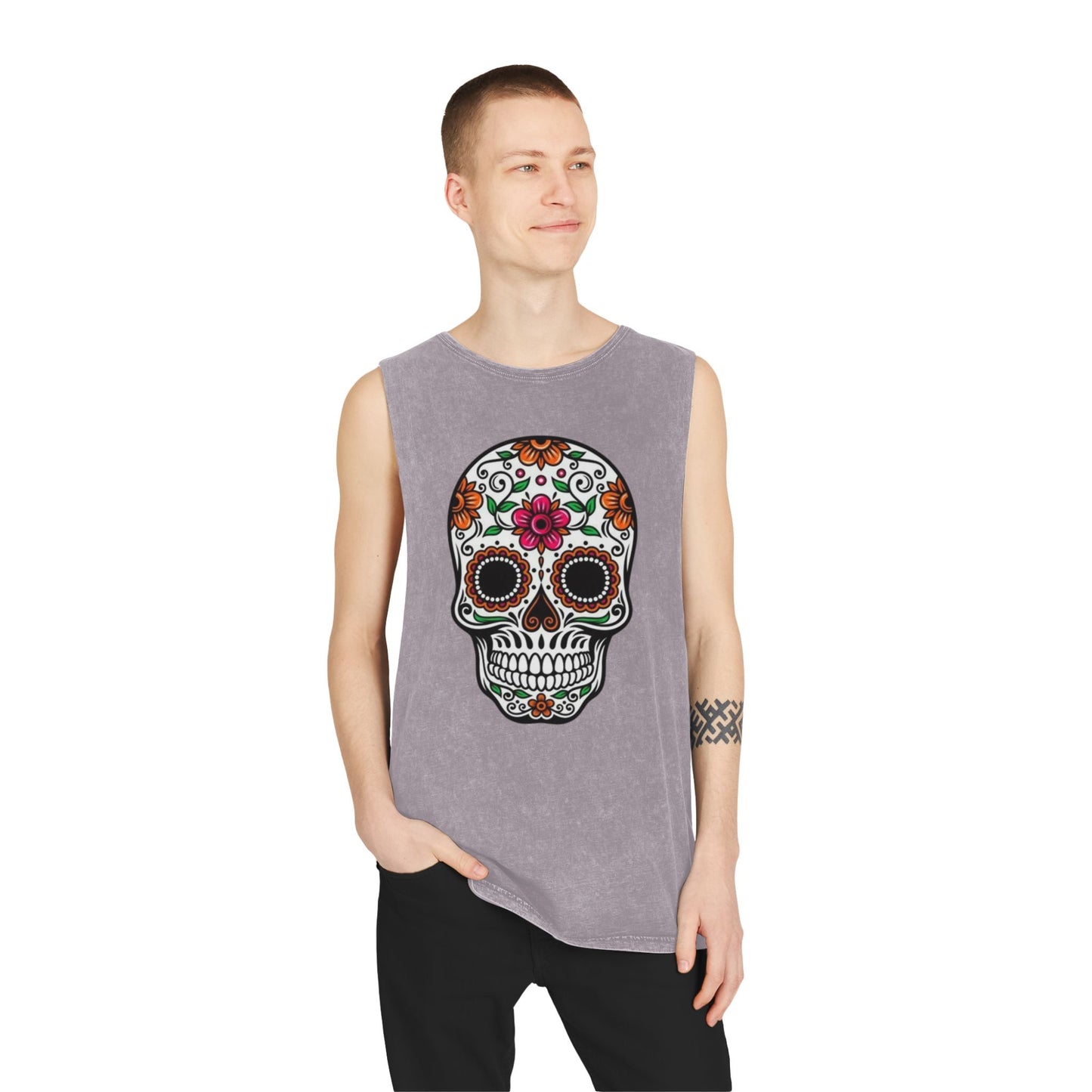 Camiseta sin mangas Calavera floral del Día de los Muertos