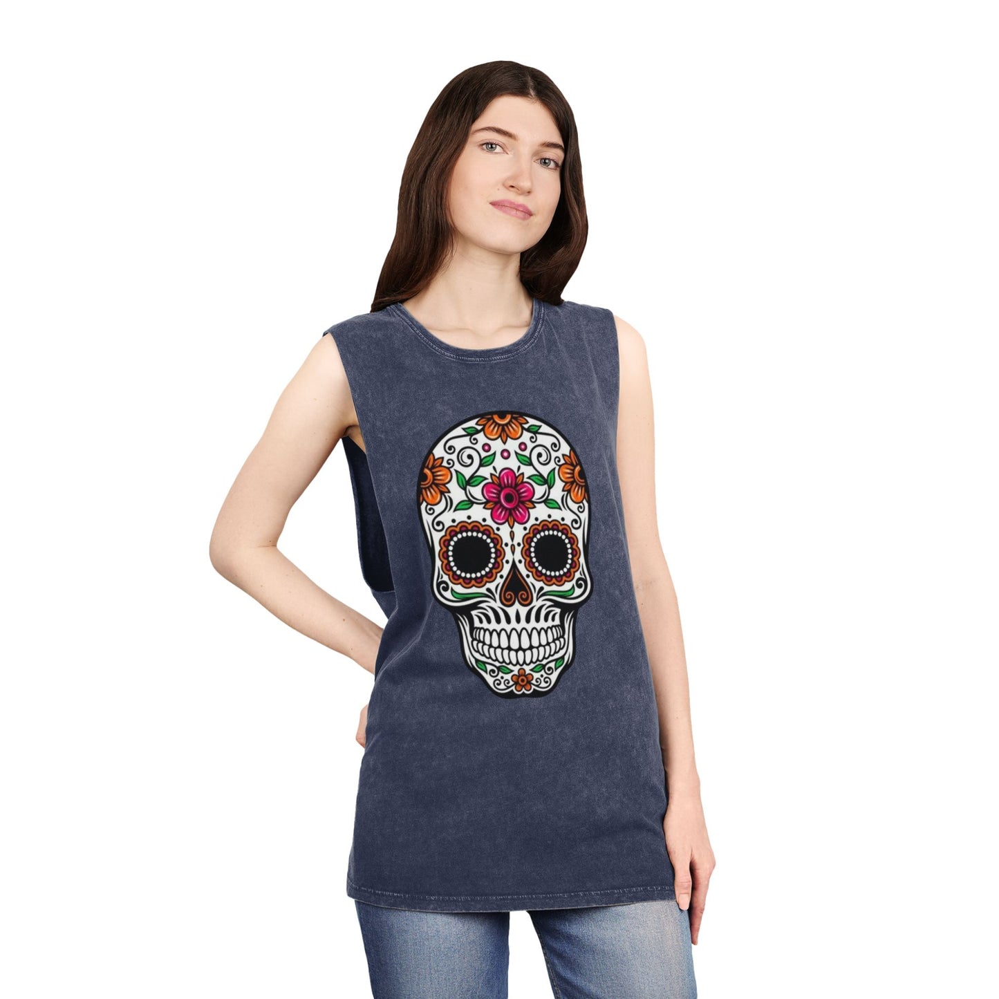 Camiseta sin mangas Calavera floral del Día de los Muertos