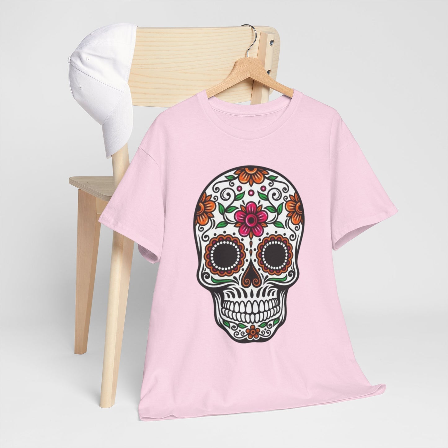 Camiseta Colorida de Calavera Floral del Día de los Muertos
